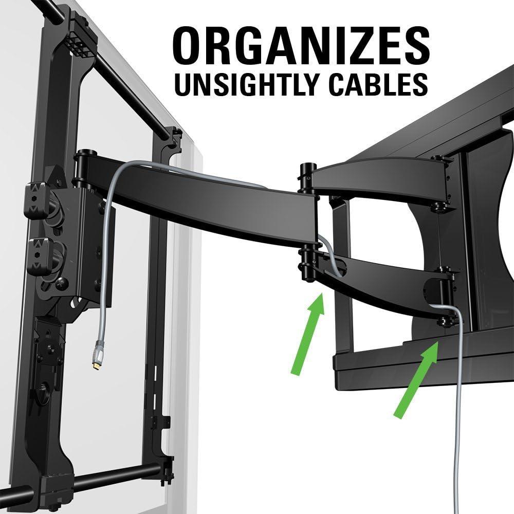 imageSanus Premium Full Motion TV Wall Mount Bracket for 37quot50quot TVs Features 15 of Tilt 90 of Swivel ampamp Post Install Centering  Vmf620B1
