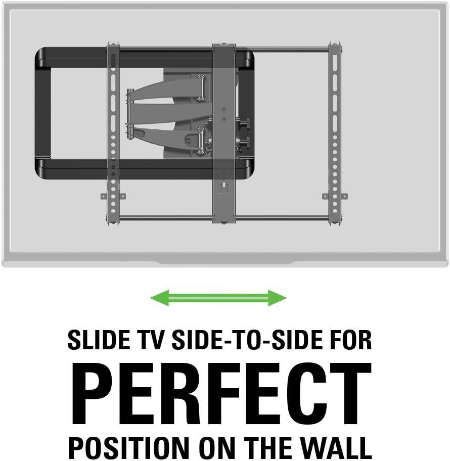 imageSanus Premium Full Motion TV Wall Mount Bracket for 37quot50quot TVs Features 15 of Tilt 90 of Swivel ampamp Post Install Centering  Vmf620B1