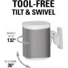 imageSanus Wireless Speaker Wall Mount Sonos ONE ONE SL Play1 ampamp Play3  Tool Free Tilt ampamp Swivel Adjustments for Best Audio  Single White  WSWM21W1