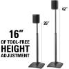 imageSANUS Adjustable Height Wireless Speaker Stands Designed for SONOS ONE BlackBlack Stands  Pair
